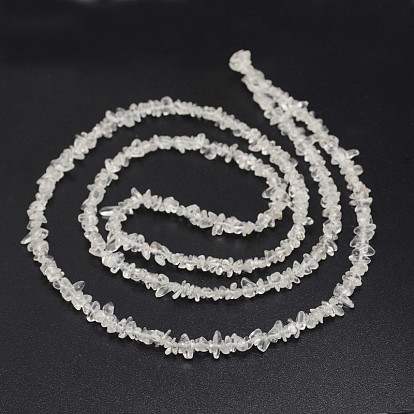 Chips Natural Quartz Crystal Beads Strands, Rock Crystal Beads, 3~8x3~12x3~5mm, Hole: 1mm, about 32 inch