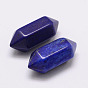Dyed No Hole Natural Lapis Lazuli Double Terminated Point Beads, Healing Stones, For Wire Wrapped Pendants Making