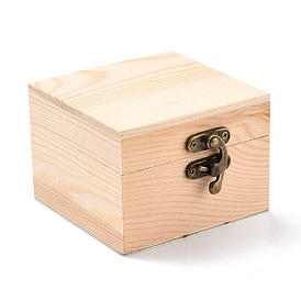 Boîtes de rangement en bois, boîtes à bijoux, avec des agrafes métalliques