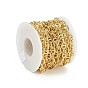Brass Mariner Link Chains, Long-Lasting Plated, Real 18K Gold Plated, Soldered, with Spool
