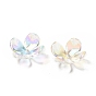 Transparentes bouchons fleur acrylique de perles, couleur ab , Flower 4 pétales
