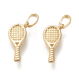 Brass Pendants, Sports Charms, Long-lasting Plated, Racket