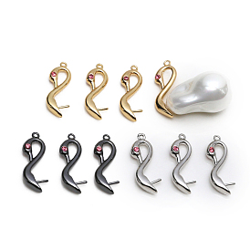 Brass Micro Pave Cerise Cubic Zirconia Head Pins, for Ghost Witch Baroque Pearl Making, Swan