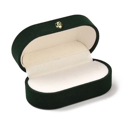Caja de anillos de pareja de terciopelo rectangular, con tapa abatible, para el empaquetado del regalo de la exhibición del organizador del almacenamiento de la joyería