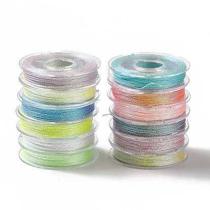 12 Rolls Luminous Polyester Sewing Thread, Glow in Dark, 3-Ply Polyester Cord for Jewelry Making