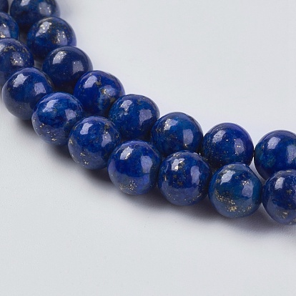 Natural Lapis Lazuli Beads Strands, Grade A, Round