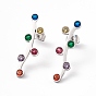 Cubic Zirconia Leafy Branch Stud Earrings, 304 Stainless Steel Jewelry for Women