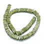 Hilos de jade xinyi natural / cuentas de jade del sur chino, cuentas cuadradas de heishi