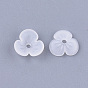 3-Petal Transparent Acrylic Bead Caps, Frosted, Flower