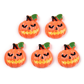 Halloween Opaque Resin Cabochons, Halloween Pumpkin Jack O Lantern