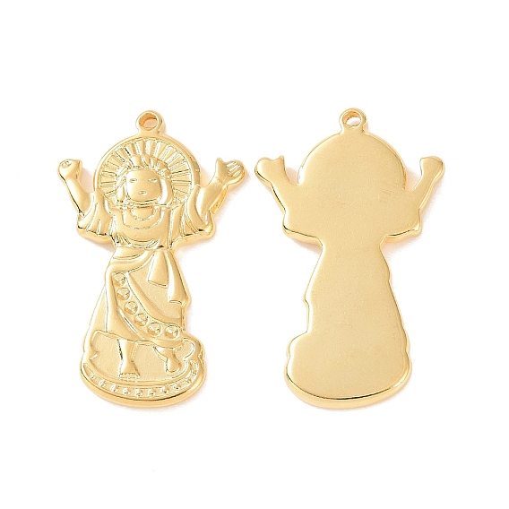 Placage ionique (ip) 304 pendentifs en acier inoxydable, charmes de la vierge marie, religion