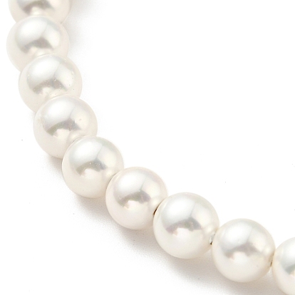 Bracelet coulissant en perles de coquillage avec chaîne serpent en laiton, sans plomb et sans cadmium