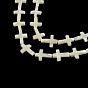 Cruz de concha de troquídea natural / hebras de cuentas de concha de troco, 18x13~14x3.5 mm, agujero: 1 mm, sobre 22 unidades / cadena, 15.7 pulgada