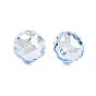 Electroplate Transparent Glass Beads Strands, Luster Plated, Faceted, Round
