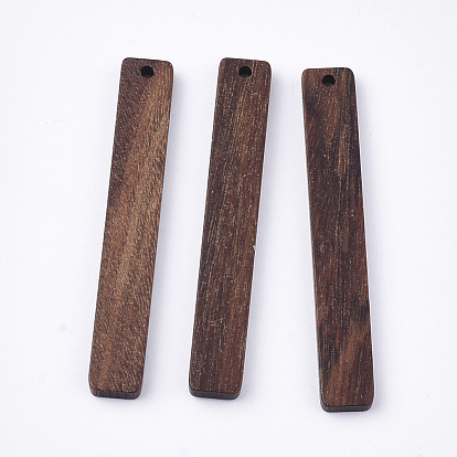 Grandes colgantes de madera de nogal sin teñir, rectángulo / barra