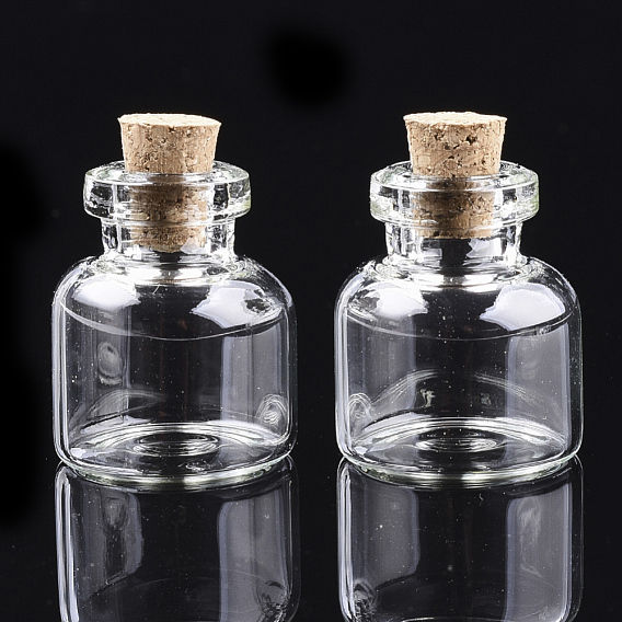 Glass Jar Glass Bottles Bead Containers, with Cork Stopper, Wishing Bottle