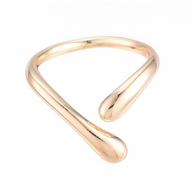 Brass Teardrop Open Cuff Ring for Women, Nickel Free