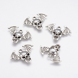 Alloy Pendants, Skull with Wing