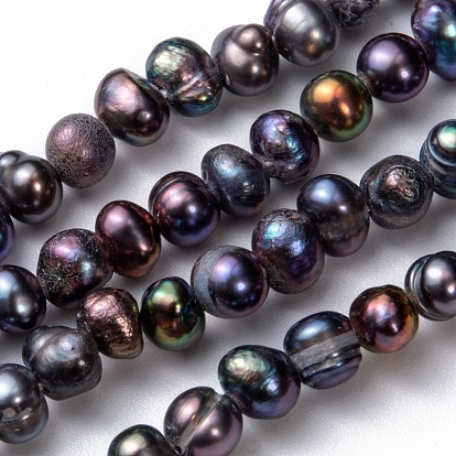Natural Cultured Freshwater Pearl Beads Pearl Beads Strands, Dyed, Potato