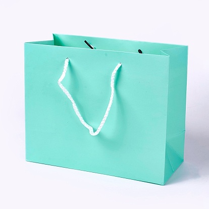 Sacs en papier kraft, avec poignées, sacs-cadeaux, sacs à provisions, rectangle