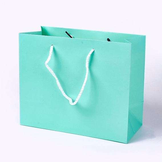 Bolsas de papel kraft, con asas, bolsas de regalo, bolsas de compra, Rectángulo