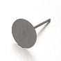304 Stainless Steel Flat Round Blank Peg Stud Earrings Findings
