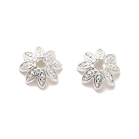 Long-Lasting Plated Alloy Beads Caps, Flower 8 Petals