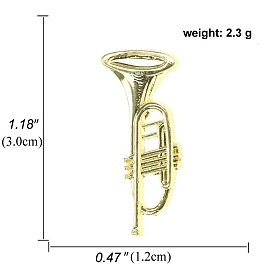 Pasador de aleación de trompeta, Broche de instrumento musical para ropa de mochila.