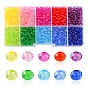 1680pcs 10 couleurs perles acryliques transparentes, facette, rondelle