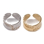 304 Stainless Steel Curb Chains Shape Open Cuff Rings for Women