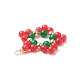 Colgantes envueltos en alambre de cobre de jade de Malasia natural y teñido natural, encanto de estrella verde roja de navidad, dorado