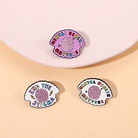 Creative Mind Health Alloy Badge with Brain Shape and Personality Oil Drop Design