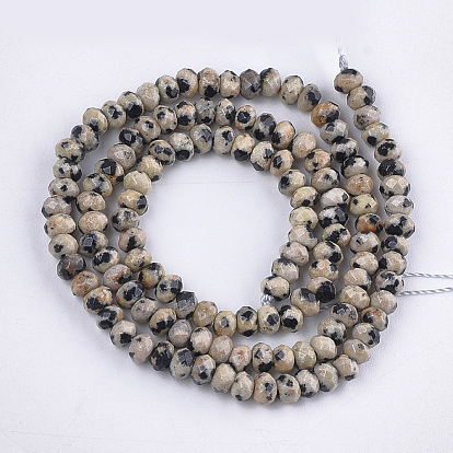 Naturelles dalmate jaspe perles brins, facette, rondelle