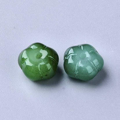 Imitation de perles de verre de jade, fleur