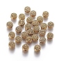 Tibetan Style Alloy Beads, Lead Free and Cadmium Free, Flat Round