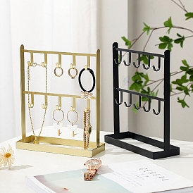 Iron Jewelry Display Rack, with Jewelry Tray, For Hanging Necklaces Earrings Bracelets