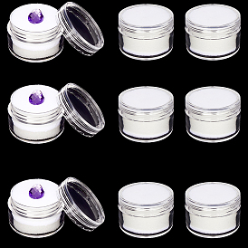 Boîte de rangement ronde en plastique transparent pour bijoux et diamants en vrac, avec une éponge à l'intérieur