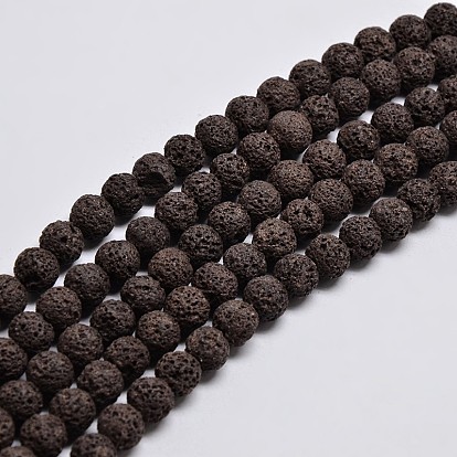 Natural Lava Rock Round Beads Strands, Dyed