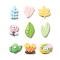 Spring Theme Opaque Resin Cabochons, Cactus/Flower/Leaf Shape