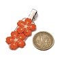 Polyester Embroidery Flower Alligator Hair Clips, with Glitter Powder Alloy & Plastic Clips