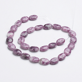 Natural Lilac Jade Beads Strands, Oval, 14x10x5mm, Hole: 1mm, about 30pcs/strand, 16 inch