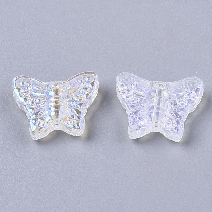Des billes de verre transparentes, de couleur plaquée ab , papillon