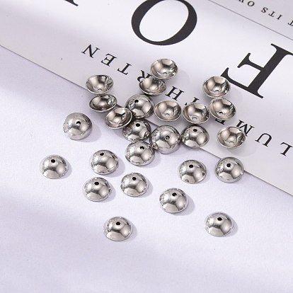 304 Stainless Steel Bead Caps, 6x2mm, Hole: 0.5mm