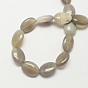 Flat Oval Gemstone Natural Grey Agate Stone Beads Strands