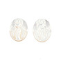 Natural White Shell Cabochons, Religion, Oval with Jesus