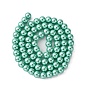 Brins de perles de verre teints écologiques, Grade a, ronde, cordon en coton fileté