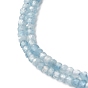 Natural Devil Blue Aquamarine Beads Strands, Faceted, Round