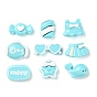 Opaque Resin Decoden Cabochons, Jewelry Making, Sky Blue