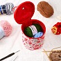 Red Spider Lily/Lemon/Rose Pattern Oxford Zipper Knitting Bucket Bag with Handle, Yarn Storage Organizer, Crochet Hooks & Knitting Needles Bag