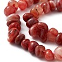Brins de perles de pépites d'agate rouge teintes naturelles